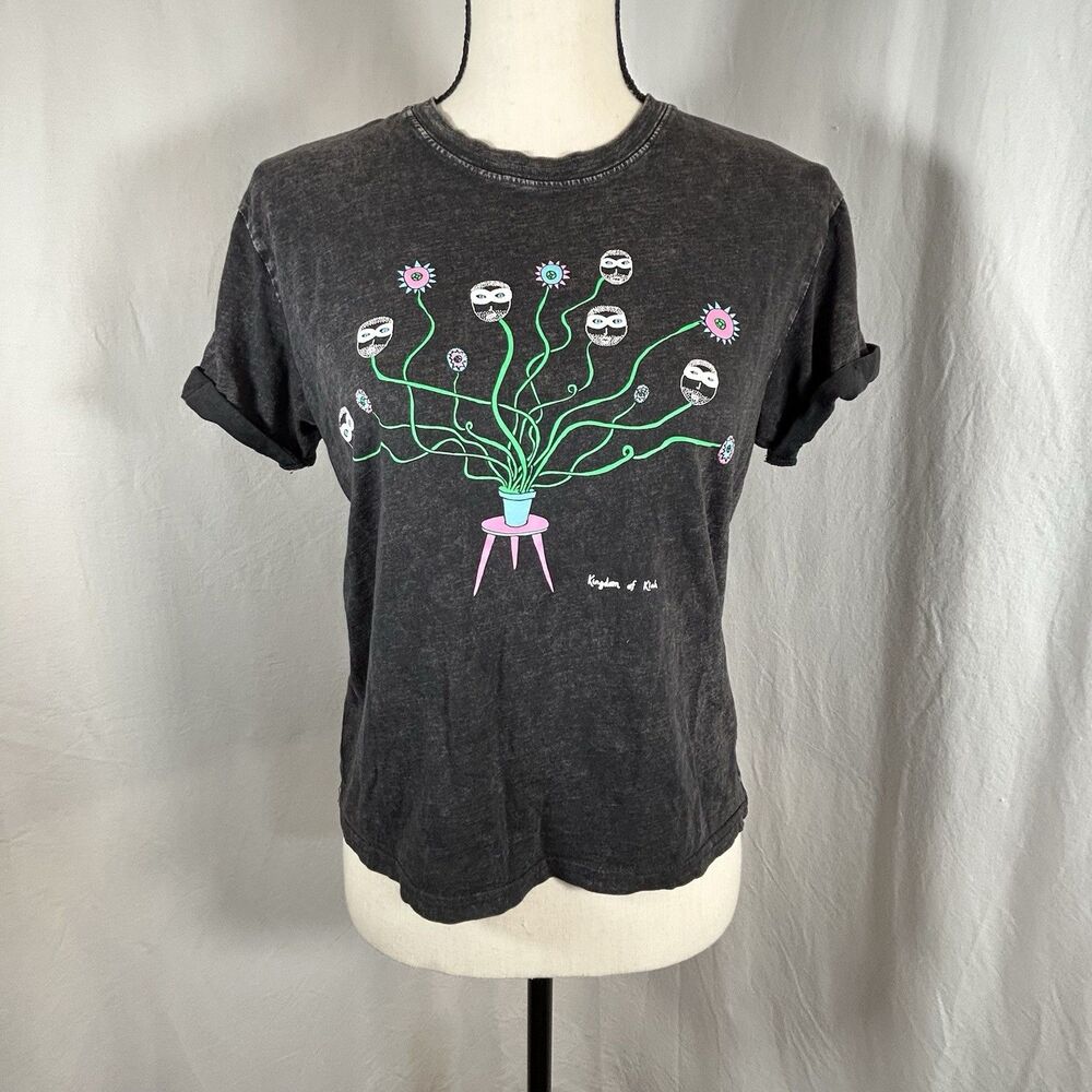 Kingdom of Klah Graphic Tee Sz S Hand Printed New Zealand Art Shirt Nina van der - Picture 10 of 11